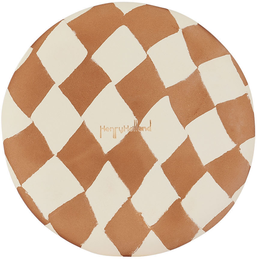HENRY HOLLAND STUDIO BROWN & WHITE CHECK SIDE PLATE