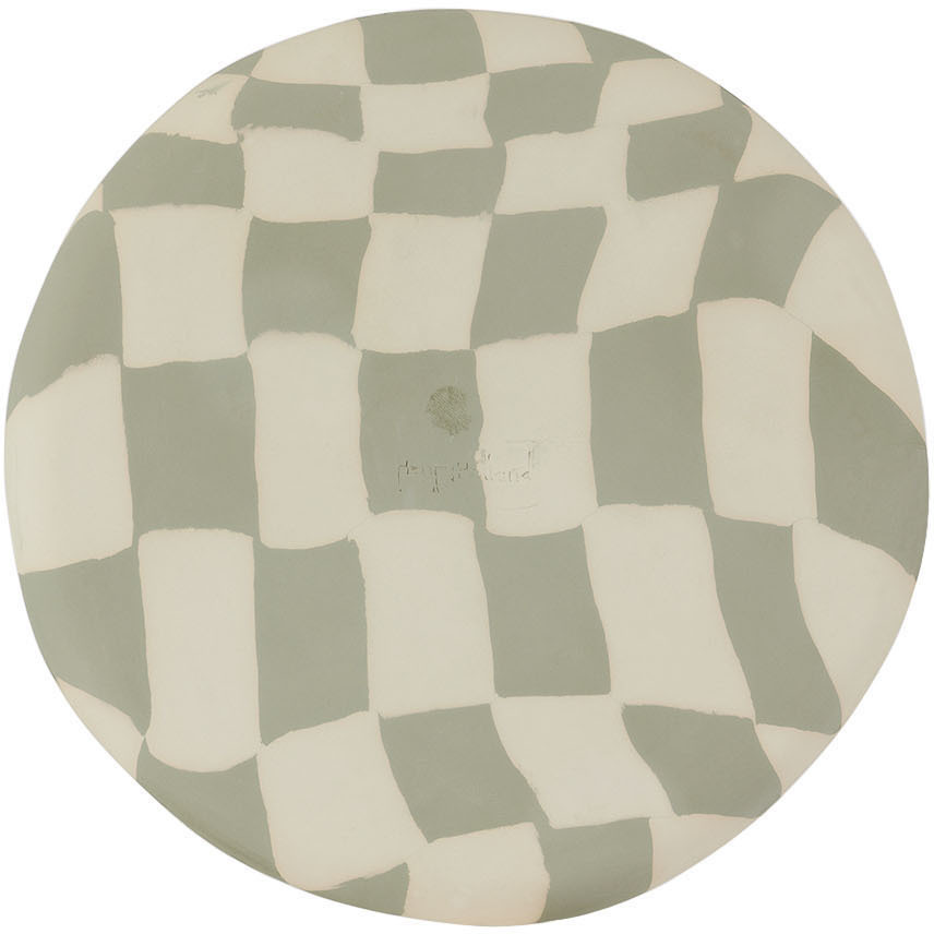 Henry Holland Studio Green & White Check Dinner Plate In Green/white