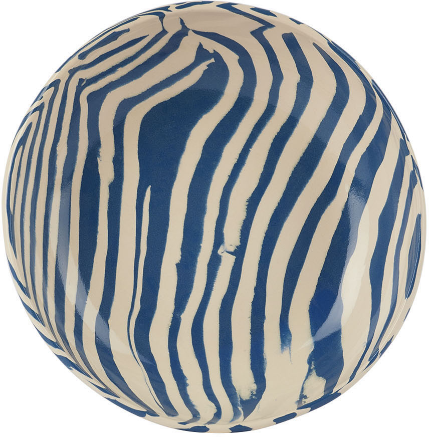 Henry Holland Studio Blue & White Stripe Pasta Bowl In Blue/white