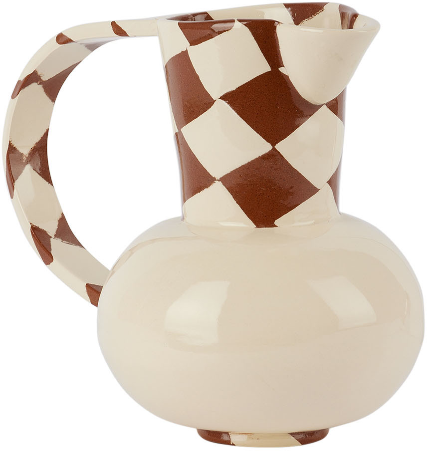 HENRY HOLLAND STUDIO BROWN & WHITE CHECK WATER JUG
