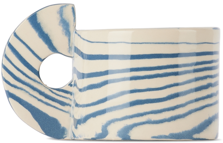 Henry Holland Studio Blue & White Ceramic Mug In Blue/white