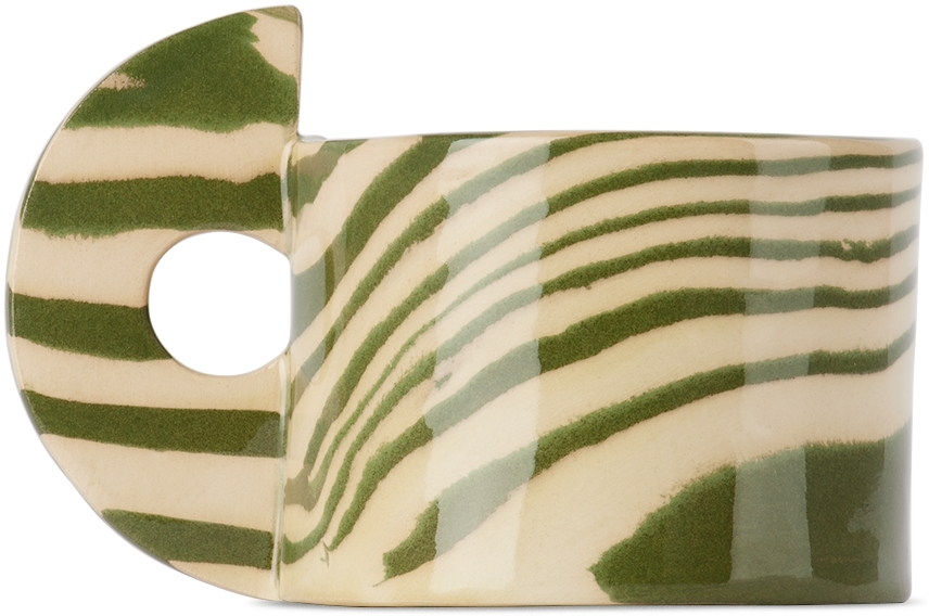 Henry Holland Studio Green & White Ceramic Mug In Green/white