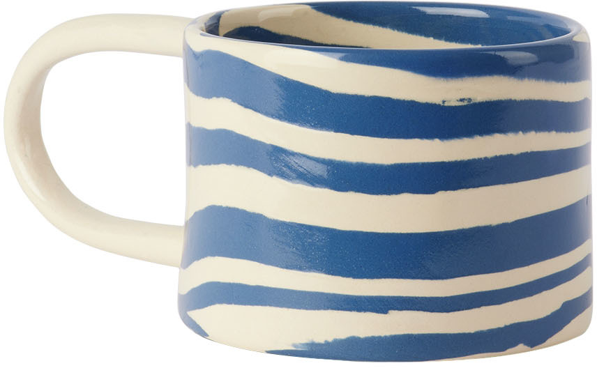 Henry Holland Studio Ssense Exclusive Blue & White Loop Mug In Blue/white