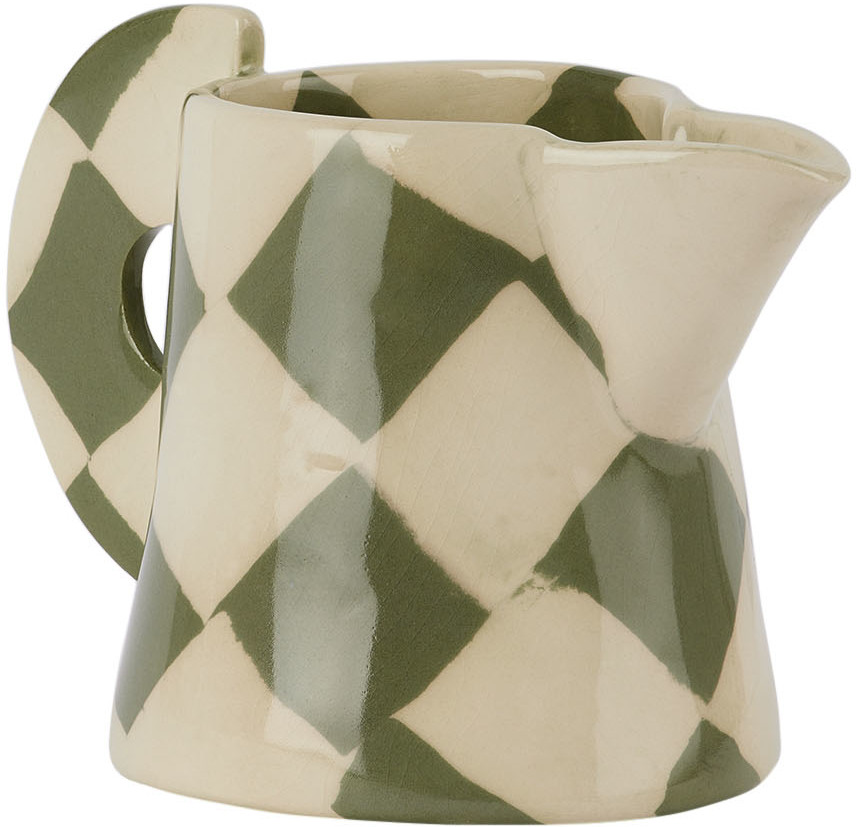 HENRY HOLLAND STUDIO GREEN & WHITE SMALL CHECK MILK JUG