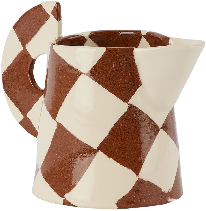 HENRY HOLLAND STUDIO BROWN & WHITE SMALL CHECK MILK JUG