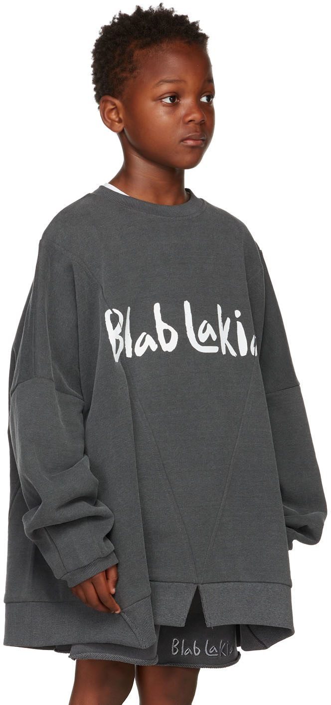 BLABLAKIA KIDS GRAY LOGO SWEATSHIRT
