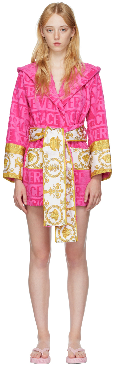 Versace Underwear Pink 'I Heart Baroque' Bathrobe