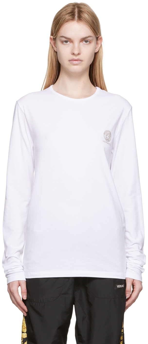 Versace Underwear: White Medusa Long Sleeve T-Shirt | SSENSE
