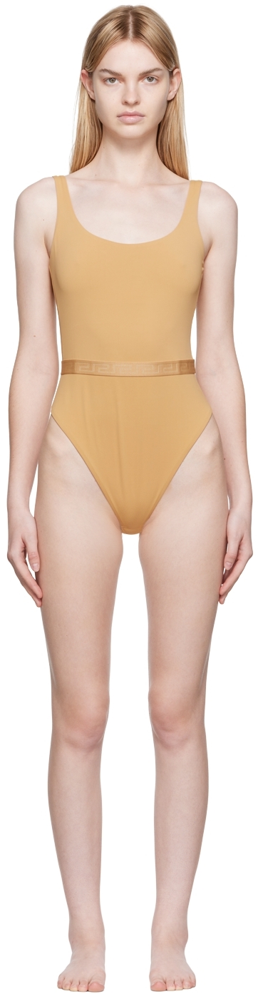 Versace Underwear Tan Greca Border Bodysuit