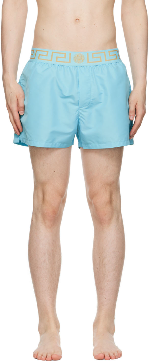 Blue Greca Border Swim Shorts Ssense Uomo Sport & Swimwear Costumi da bagno Pantaloncini da bagno 