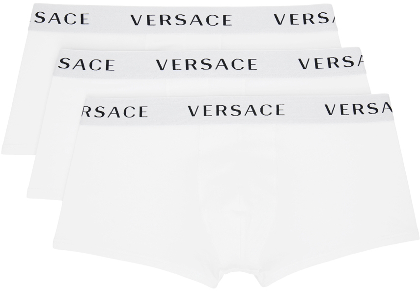 Ssense Uomo Abbigliamento Intimo Calze Three-Pack White Logo Boxers 