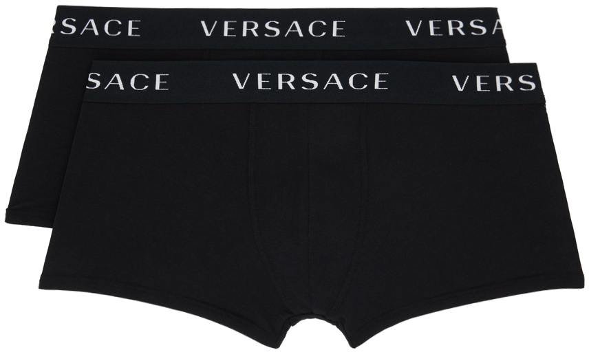 Versace Underwear Two-Pack Black Logo Boxers