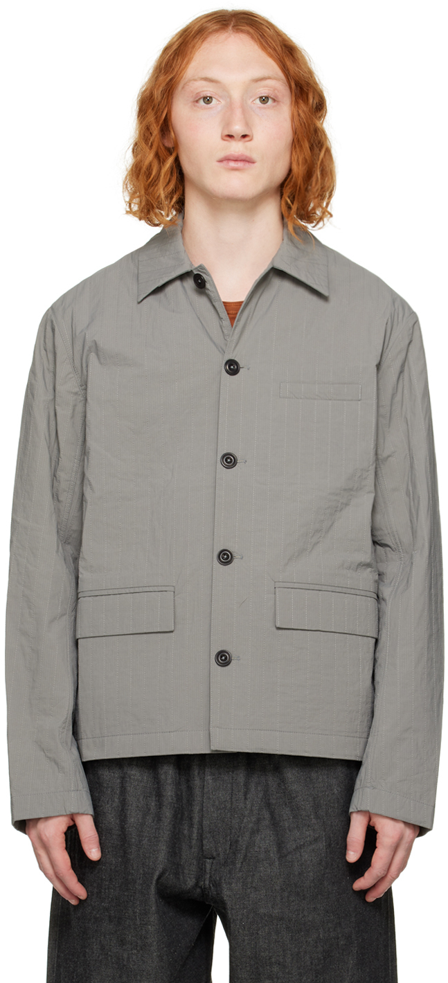 SAGE NATION: Gray Quilted Jacket | SSENSE UK