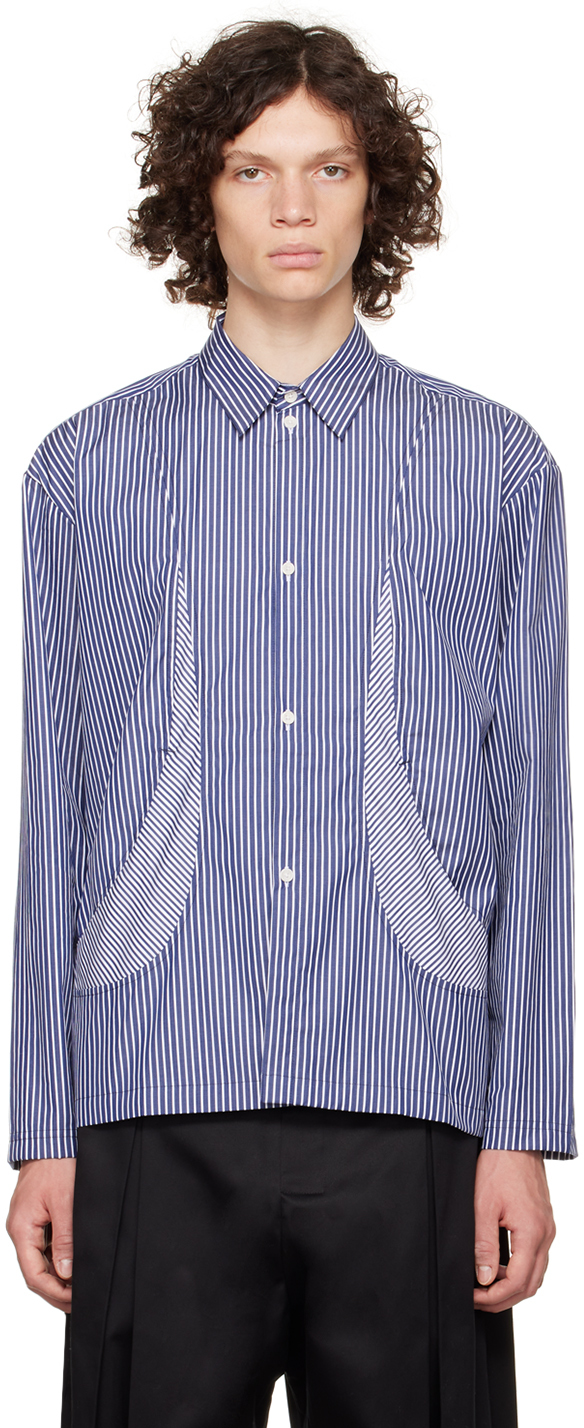 SAGE NATION: Blue Striped Shirt | SSENSE Canada