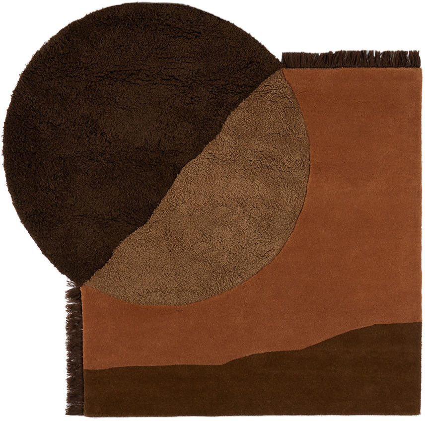 Ferm Living Brown View Rug In Red Brown
