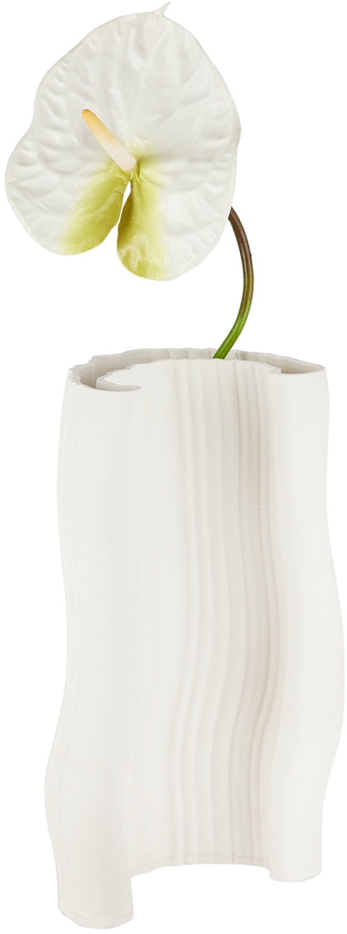 Ferm Living Off-white Moire Vase In Off-white