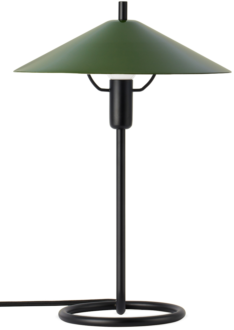 Ferm Living Black & Green Filo Table Lamp In Black/dark Olive