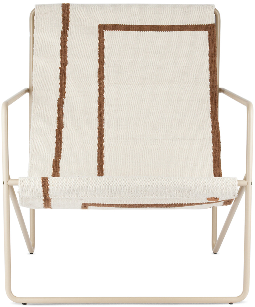 Ferm Living Beige & Brown Desert Lounge Chair In Cashmere/shape