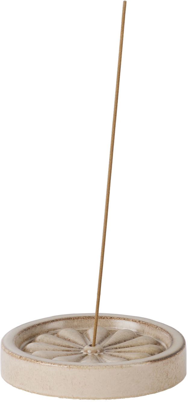 Binu Binu Beige Roof Tile Flower Incense Holder In Clay Beige