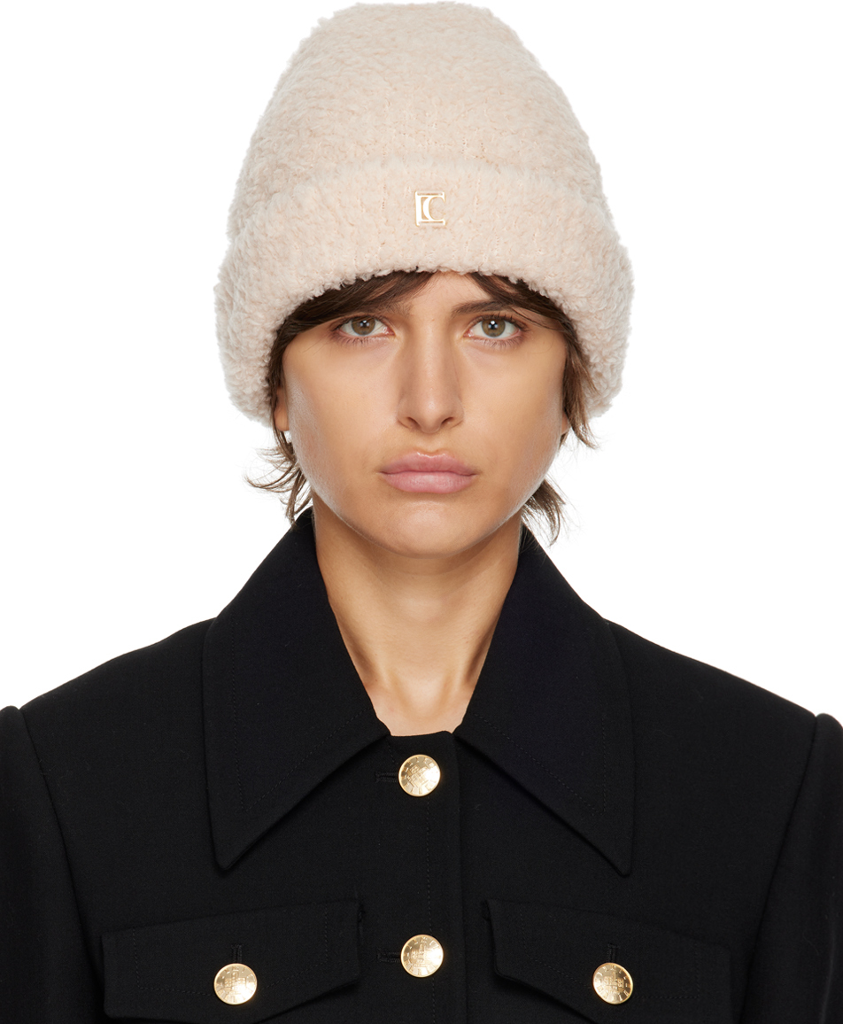 Low Classic Off-white Fluffy Beanie In Cream