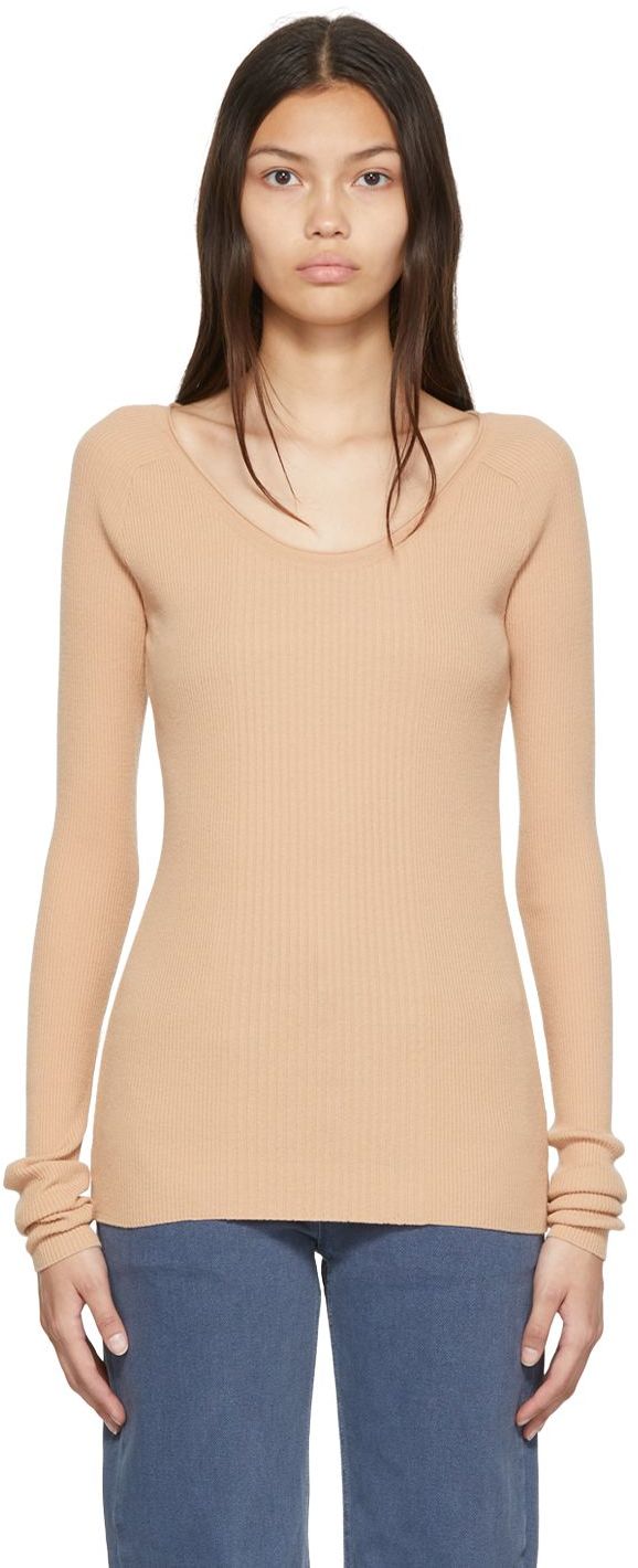 Low Classic Beige Rayon Sweater