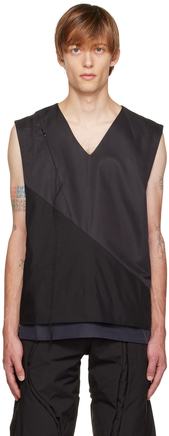 Black 'Asynmetrical But Symmetrical' Vest