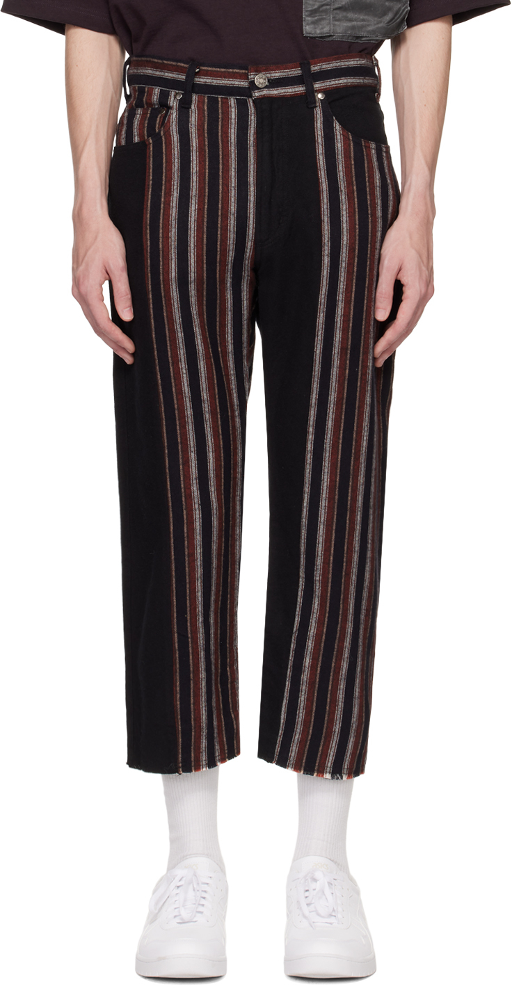 Aïe Black Krazy Trousers In Black/brown Flannel