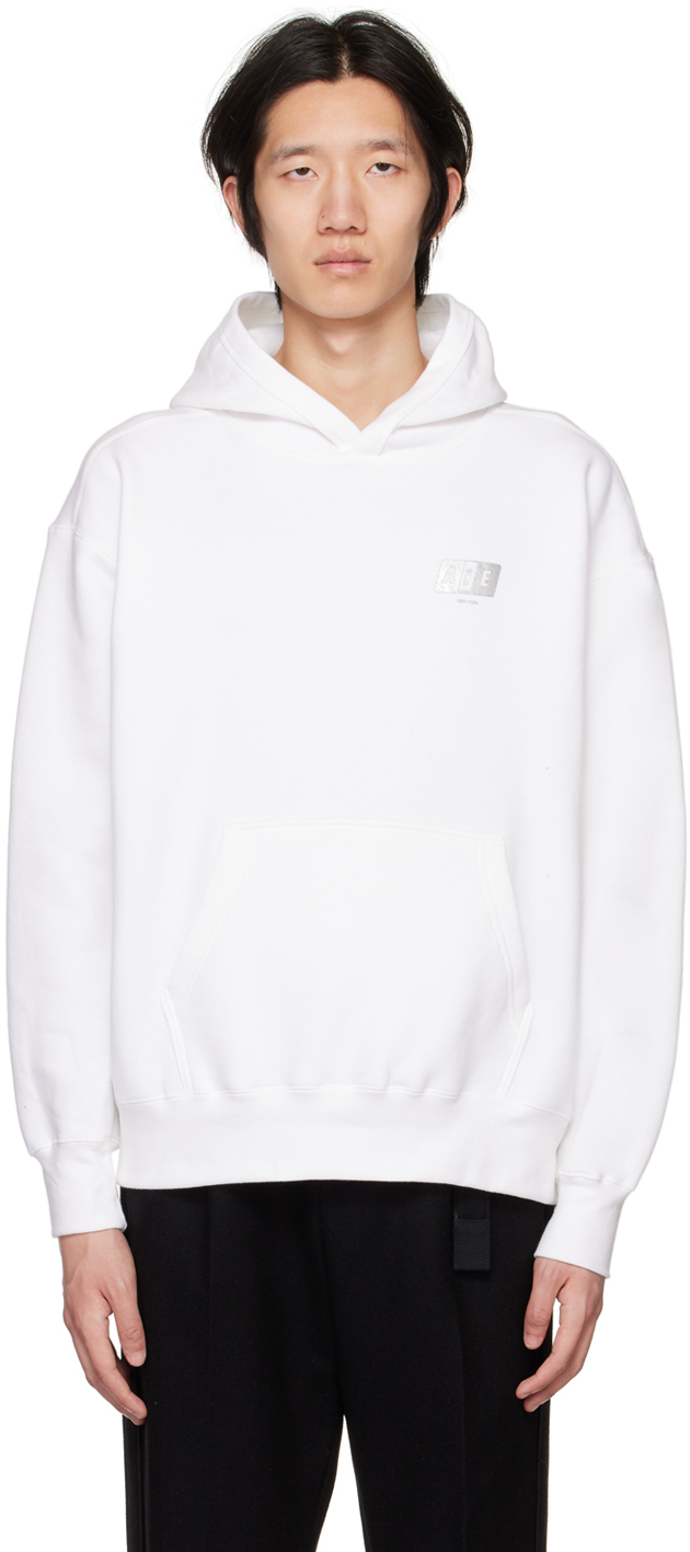 Aïe White Ny Hoodie In White - Aie Ny