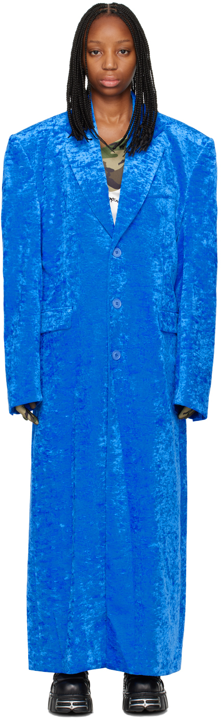 VETEMENTS Blue Button Up Coat