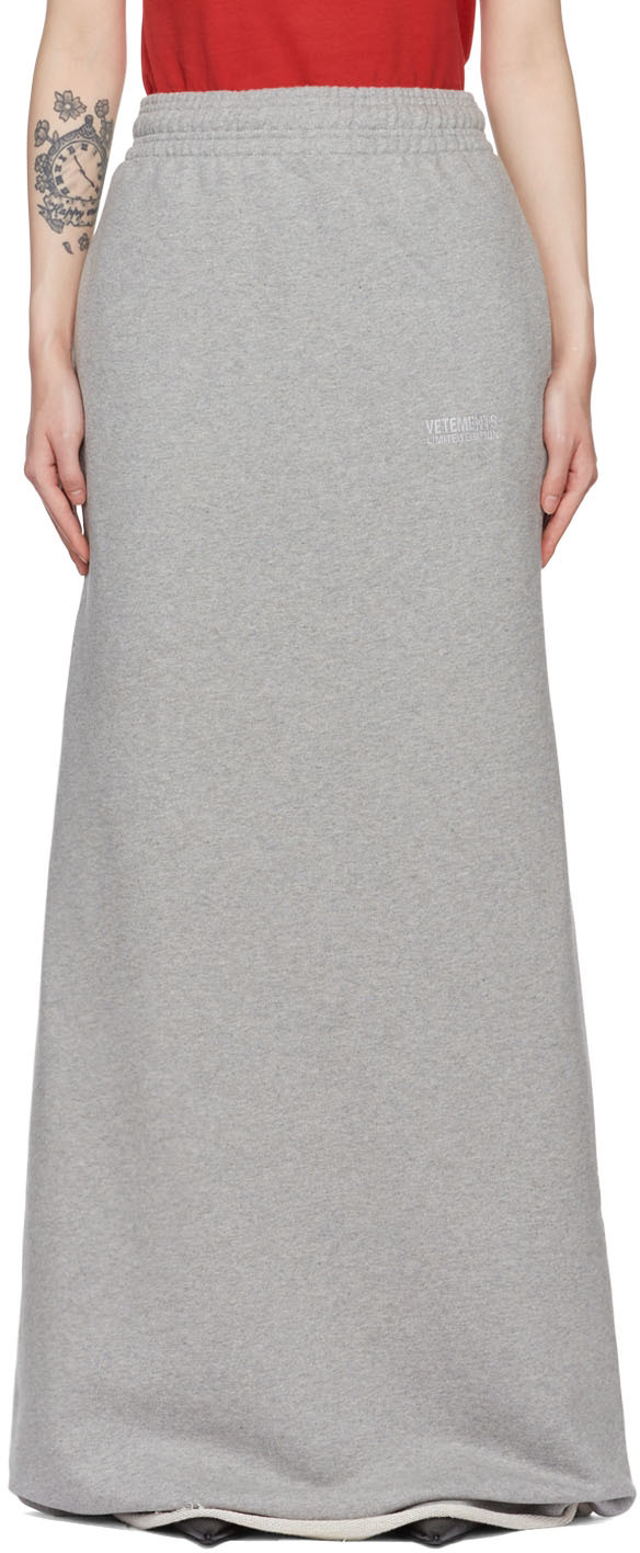 VETEMENTS Gray Push-Up Maxi Skirt
