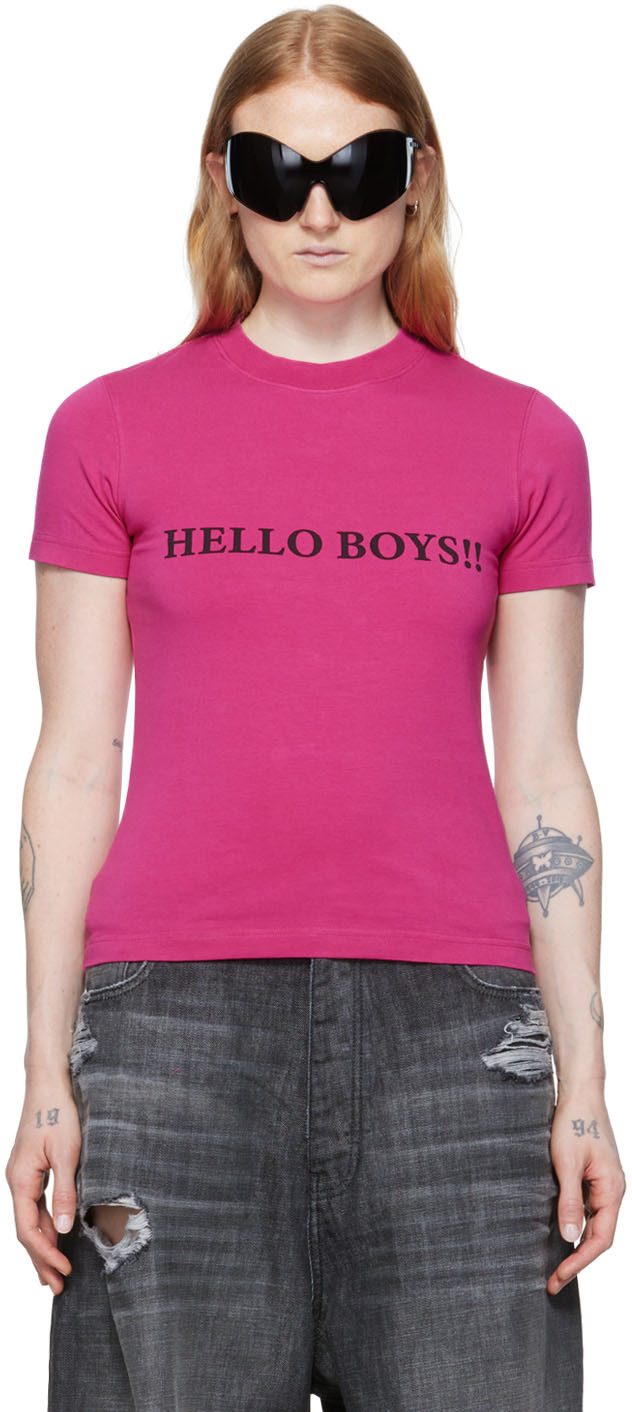 Vetements Pink Cotton T-shirt In Hot Pink