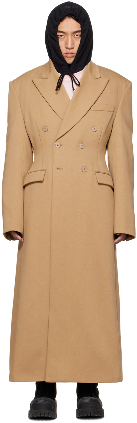 VETEMENTS Tan Double-Breasted Coat