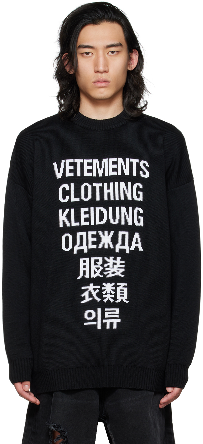 VETEMENTS Black 'Vetements' Translation Sweater