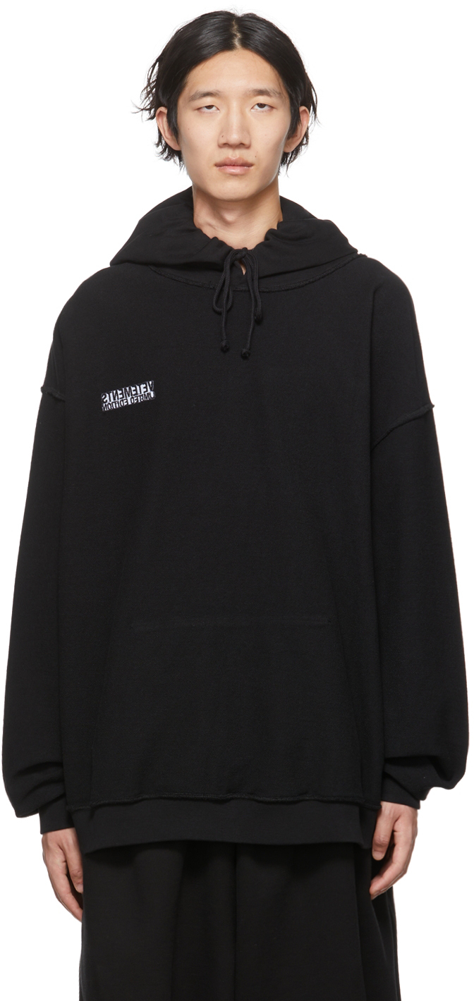 Black Inside Out Hoodie by VETEMENTS on Sale