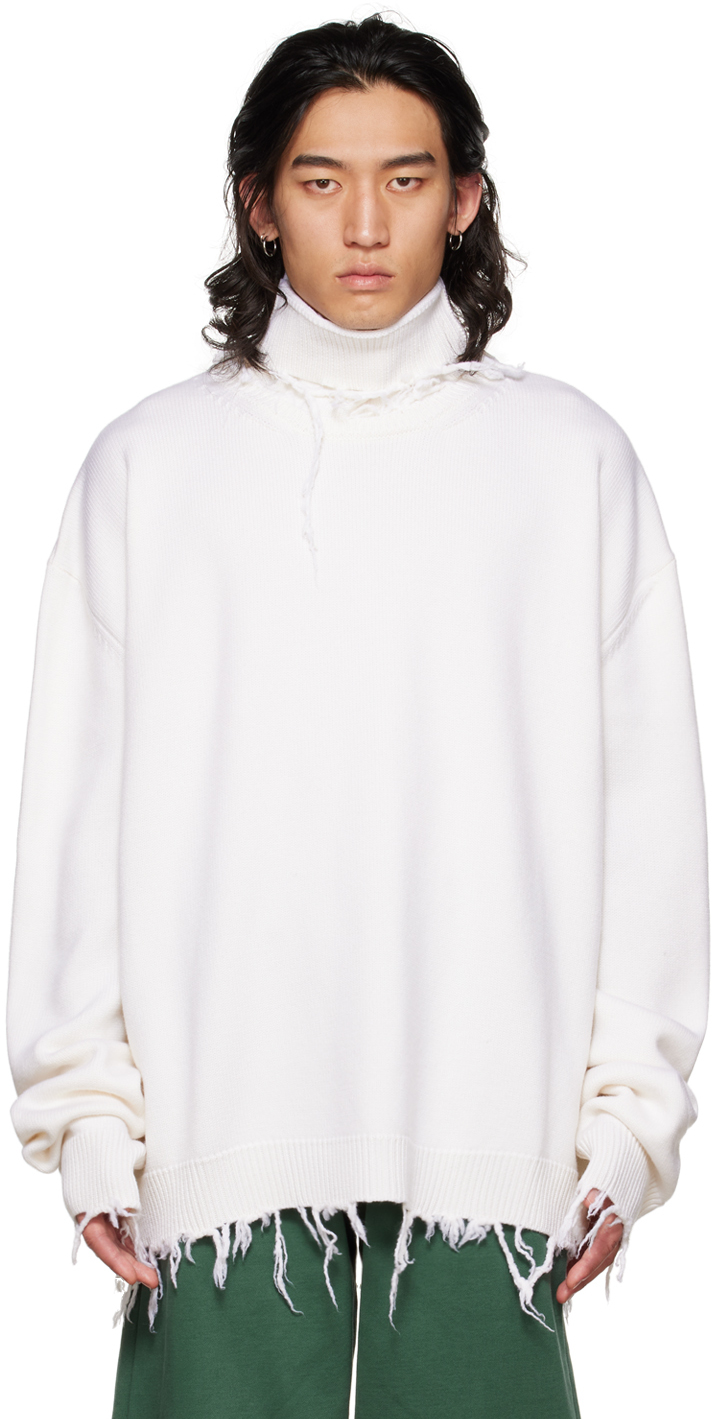 VETEMENTS White Destroyed Sweater