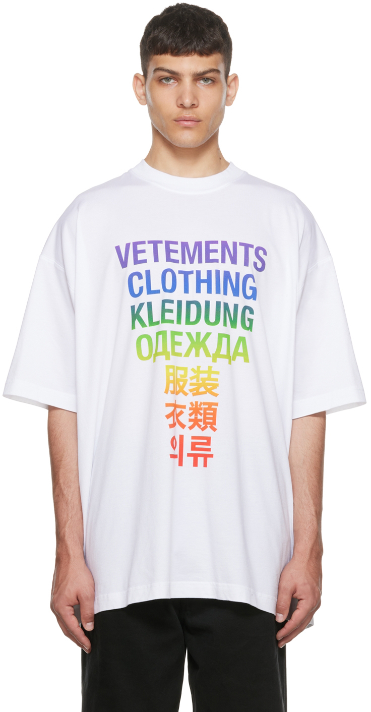 VETEMENTS White 'Vetements Translation' T-Shirt