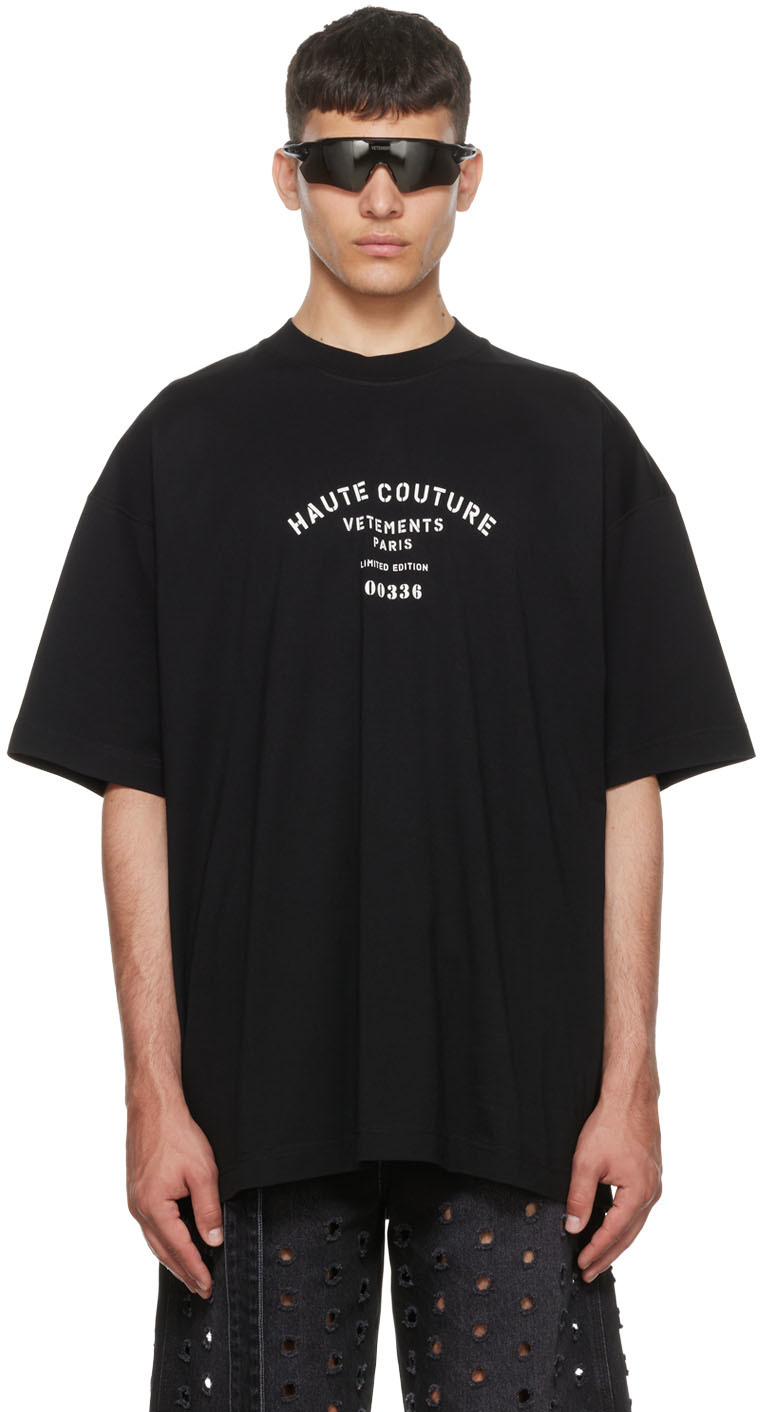 VETEMENTS Black Cotton T-Shirt