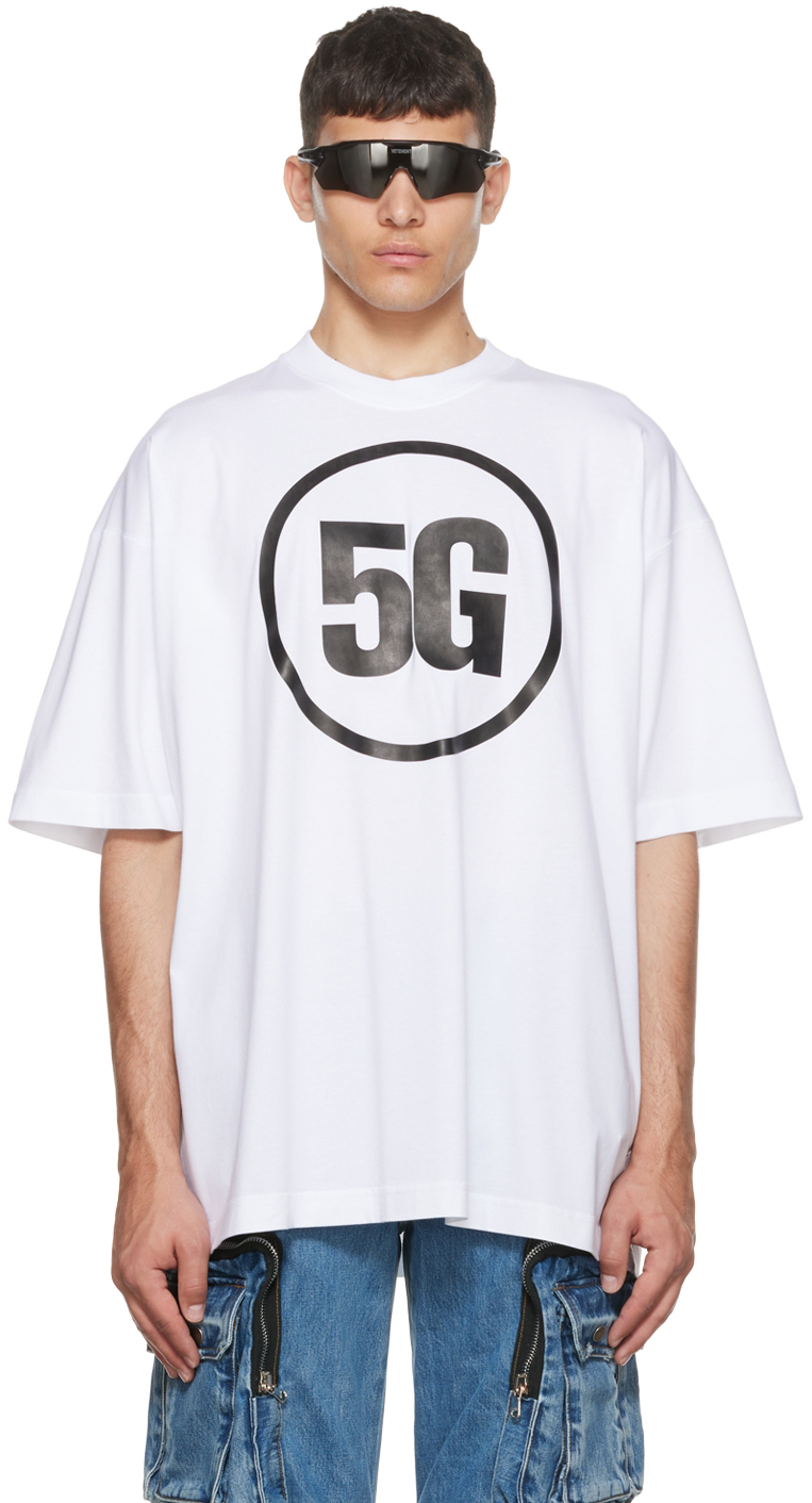 VETEMENTS White '5G' T-Shirt