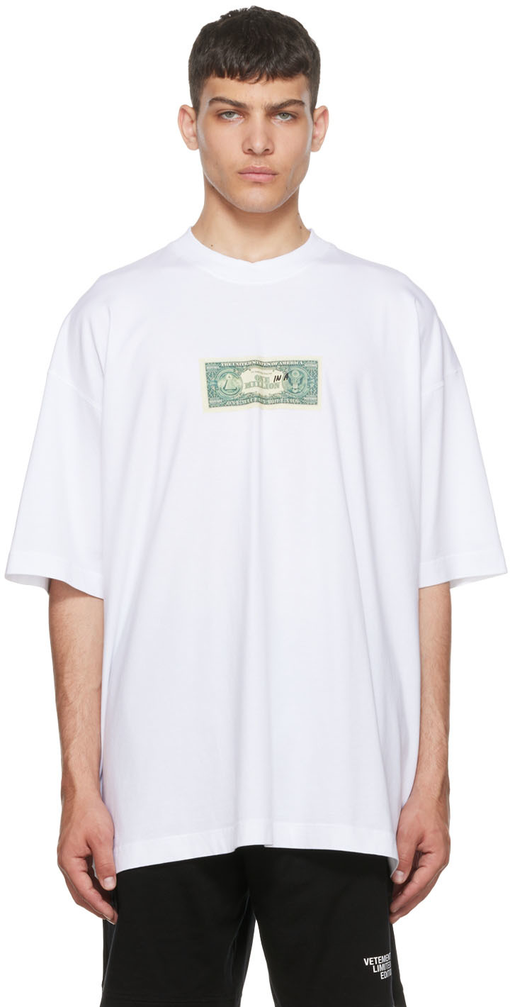 VETEMENTS White 'One In A Million' T-Shirt