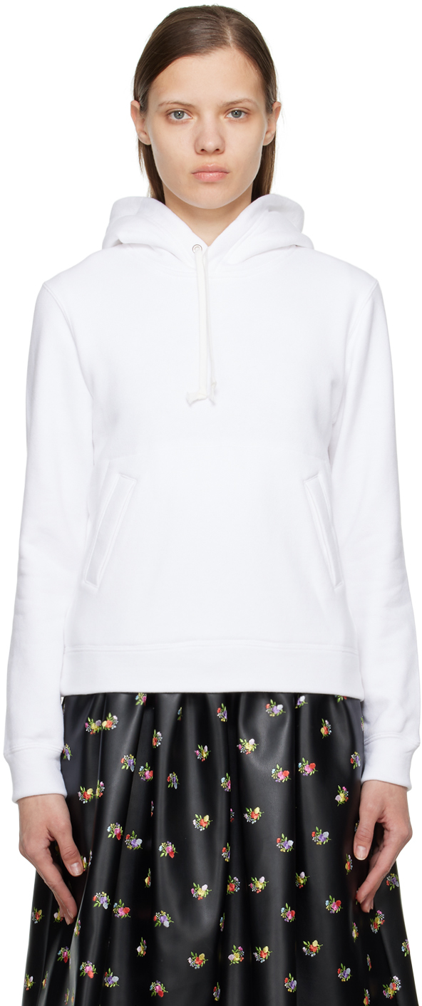 Comme Des Garcons Girl White Printed Hoodie In 1 White