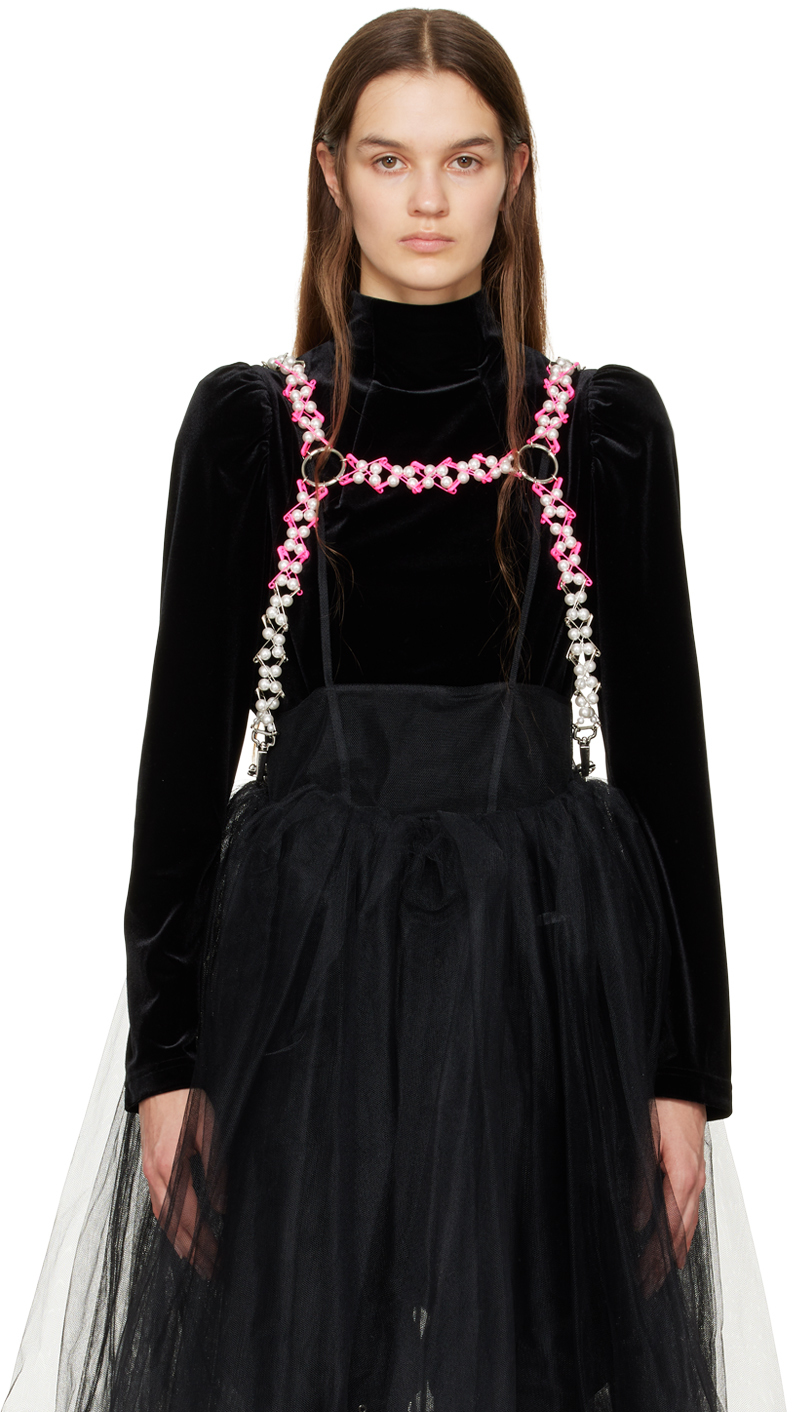 Noir Kei Ninomiya Silver & Pink Pin & Pearl Harness