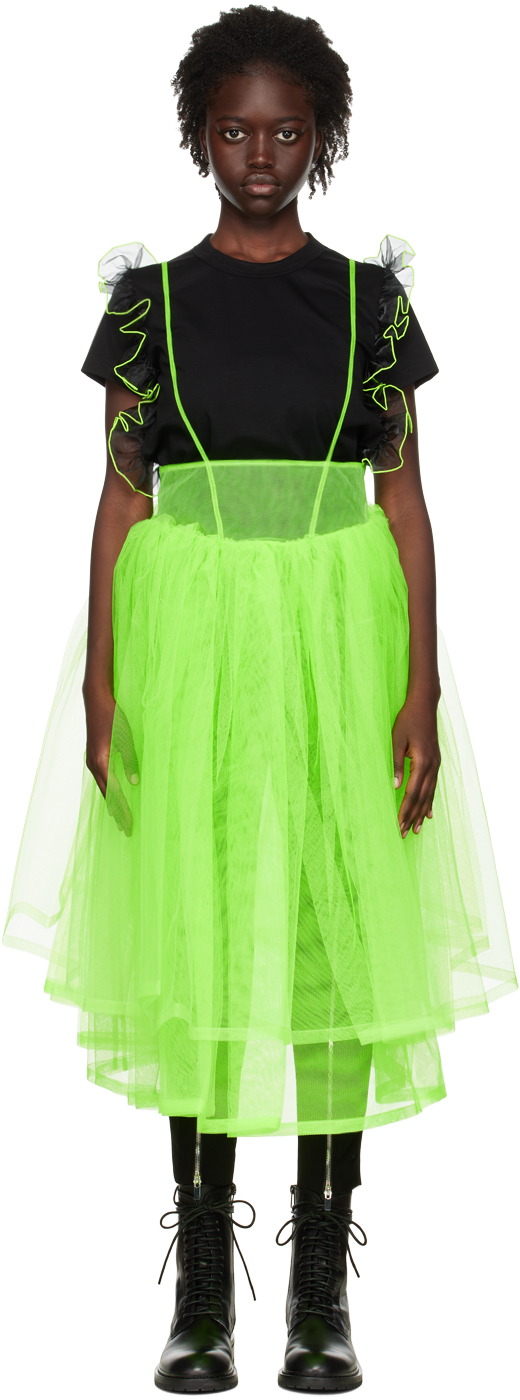 Green Tiered Midi Skirt