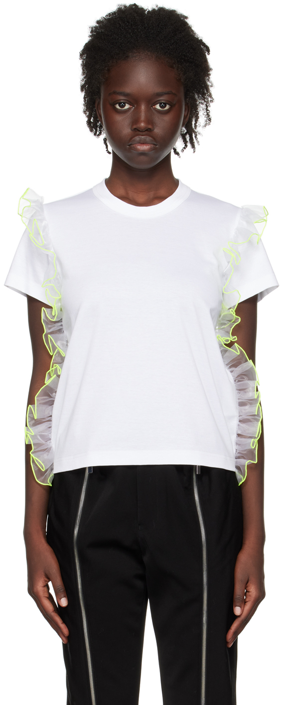 White Ruffled T-Shirt