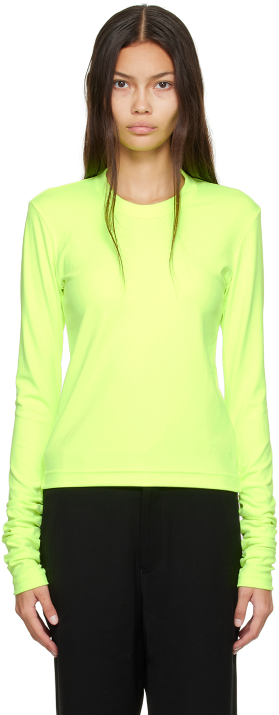 Green Ruched Long Sleeve T-Shirt