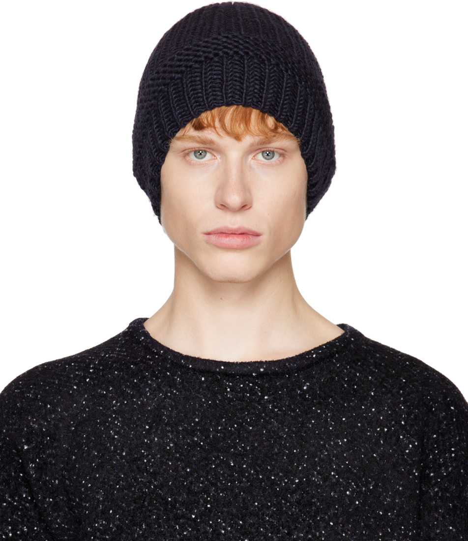 Navy 'The Sculptor' Beanie by Toogood on Sale