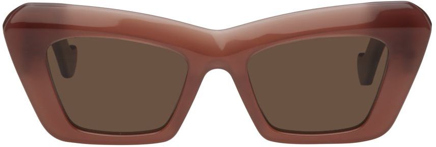 SSENSE Women Accessories Sunglasses Cat Eye Sunglasses Brown Cat-Eye Sunglasses 