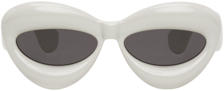 Loewe White Inflated Sunglasses In 20a Grey/other / Smo