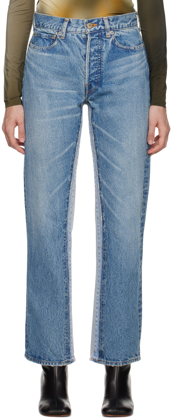 Blue Patch Jeans by INSCRIRE on Sale