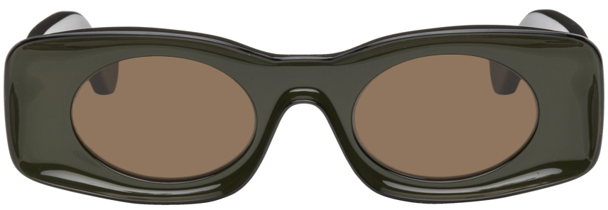 Loewe Black & Khaki Paula's Ibiza Square Original Sunglasses