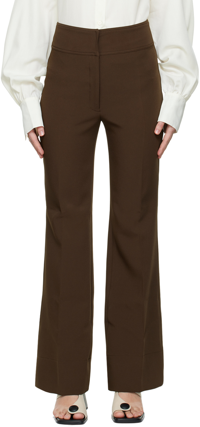 Birrot: Brown Flared Trousers | SSENSE